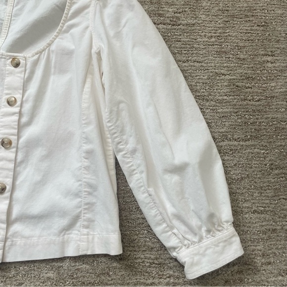 🚨 3 for $25 - Madewell Corduroy Shirred-Sleeve Button-Front Top - Picture 7 of 13